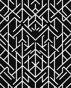 Black White Geometric Line Accordion Rug