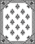 Black White Filigree Floral Medallion Rug