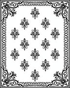 Black White Filigree Floral Medallion Rug