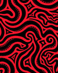 Bold Red Abstract Swirls Rug