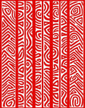 Red White Linear Organic Stripe Rug