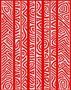 Red White Linear Organic Stripe Rug