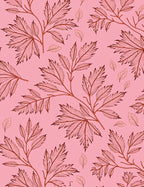 Pink Autumn Fern Branches Rug