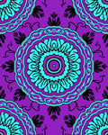 Vibrant Purple Teal Mandala medallions Rug