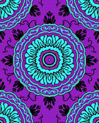 Vibrant Purple Teal Mandala medallions Rug