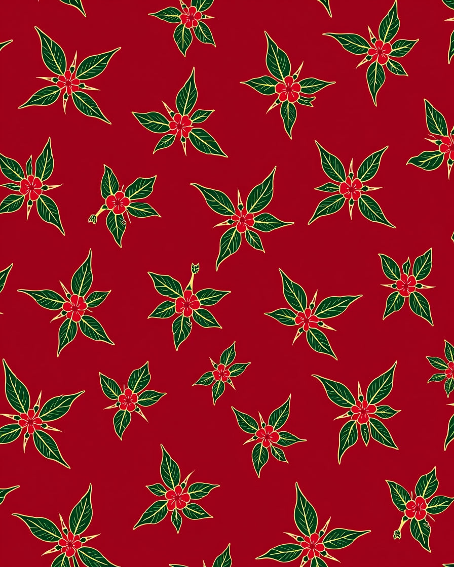 Crimson Red Floral Starburst Rug