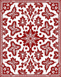Crimson Floral Art Deco Medallion Rug