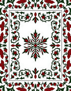Crimson Botanical Garden Frame Rug