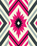 Vivid Pink Geometric Starburst Rug