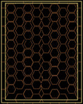 Golden Honeycomb Black Geometric Rug
