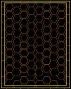 Golden Honeycomb Black Geometric Rug