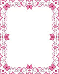 Enchanting Pink Butterfly Filigree Frame Rug