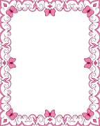 Enchanting Pink Butterfly Filigree Frame Rug