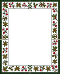 Crimson floral green leaf border Rug