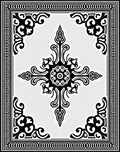 Black and White Ornate Medallion Rug