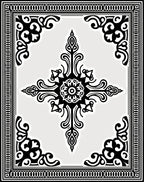 Black and White Ornate Medallion Rug