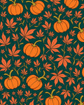 Autumn Pumpkin Leaf Medallion Rug