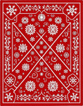 Crimson Snowflake Winter Wonderland Rug