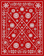 Crimson Snowflake Winter Wonderland Rug