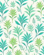Shades of Teal Leafy Branches Rug
