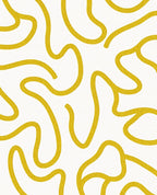 Golden White Organic Swirl Rug