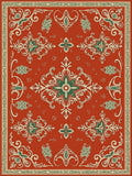 Ornate Red and Green Medallion Rug