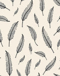 Whimsical Black Feather Cream Background Rug
