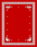 Bright Red Festive Village Snowflakes Rug