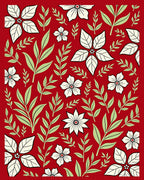 Crimson Poinsettia Leaf Garden Rug
