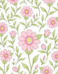 Pink Daisy Blossom Vines Rug