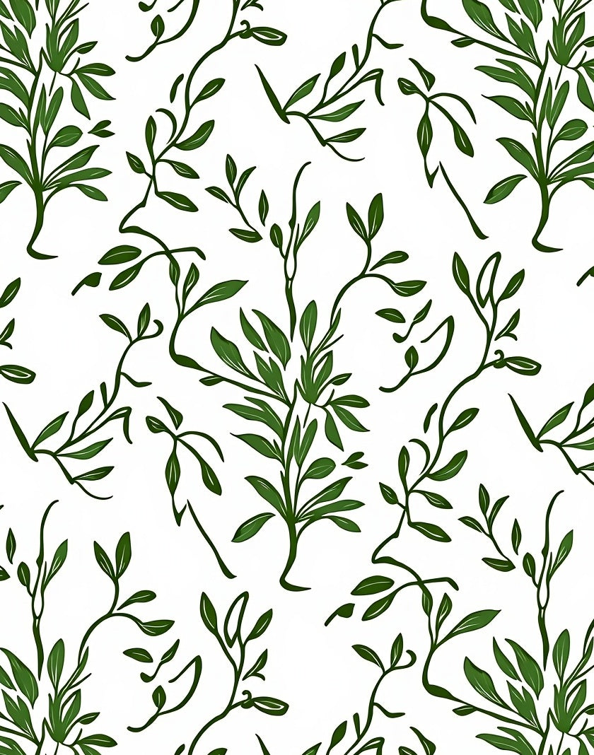 Verdant Green Branching Foliage Rug
