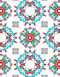 Red Blue Green Floral Mandala Rug