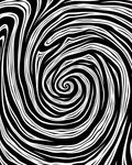 Black White Swirling Vortex Graphic Rug
