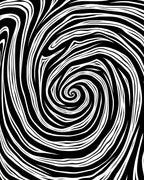 Black White Swirling Vortex Graphic Rug