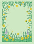 Whimsical Yellow Daisy Garden Scene Rug
