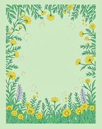 Whimsical Yellow Daisy Garden Scene Rug