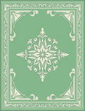 Vintage Green Floral Ornamental Rug
