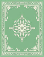 Vintage Green Floral Ornamental Rug