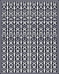 Black White Historic Scrollwork Border Rug