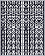 Black White Historic Scrollwork Border Rug