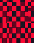 Vibrant Red And Black Checkered Squares Rug