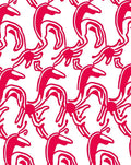 Bold Crimson Curving Abstract Rug