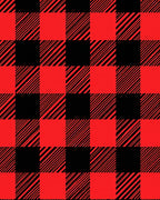 Vibrant Red Black Checkered Squares Rug