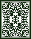 Dark Green Vintage Scrollwork Harmony Rug