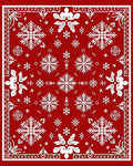 Crimson Snowflake Collage Bandana Rug