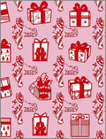 Red Gift Boxes Pink Background Rug