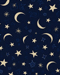 Golden Moon Starry Night Sky Rug