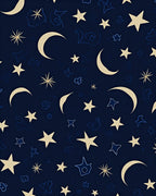 Golden Moon Starry Night Sky Rug