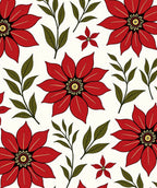 Enchanting Red Floral Woodland Sprigs Rug