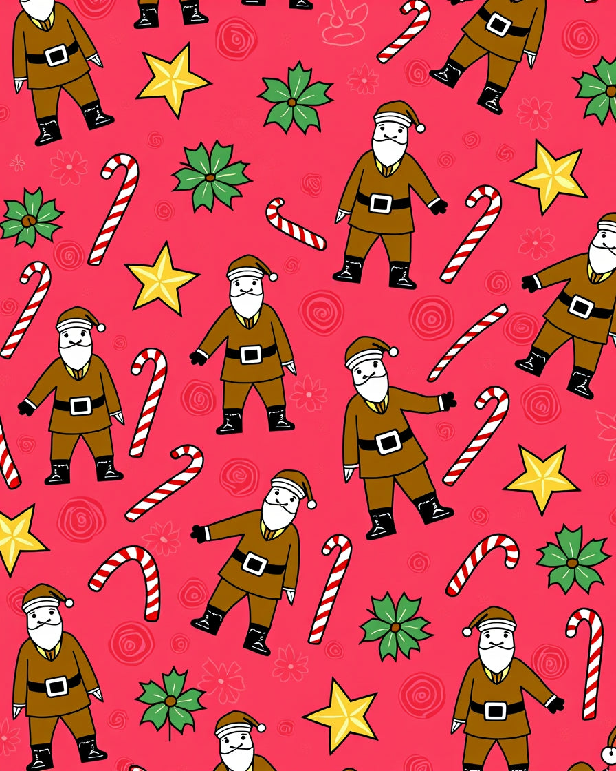 Festive Santa Candy Cane Starburst Collection Rug